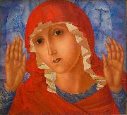 Kuzma Sergeevich Petrov-Vodkin The Mother of God of Tenderness toward Evil Hearts oil painting artist